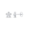 Thumbnail Image 3 of Diamond Flower Stud Earrings 1/10 ct tw 10K White Gold