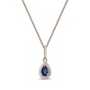 Thumbnail Image 1 of Blue Sapphire & Diamond Necklace 1/20 ct tw 10K Yellow Gold 18&quot;