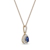 Thumbnail Image 2 of Blue Sapphire & Diamond Necklace 1/20 ct tw 10K Yellow Gold 18&quot;