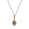 Thumbnail Image 3 of Blue Sapphire & Diamond Necklace 1/20 ct tw 10K Yellow Gold 18&quot;