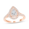 Thumbnail Image 1 of Lab-Grown Diamonds by KAY Pear-Shaped Double Halo Engagement Ring 1 ct tw 14K Rose Gold