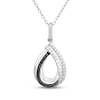 Thumbnail Image 1 of Black & White Diamond Teardrop Necklace 1/4 ct tw Sterling Silver 18&quot;