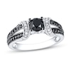 Black/White Diamond Ring 1 ct tw Round-cut 10K White Gold | Kay