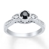 Thumbnail Image 1 of Diamond Engagement Ring 1/4 ct tw Black/White 10K White Gold