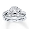 Thumbnail Image 1 of Diamond Bridal Set 3/8 ct tw Princess-cut 10K White Gold