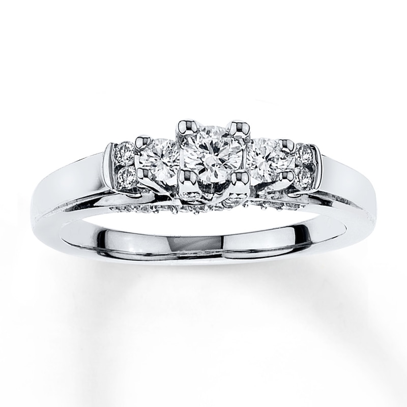 Main Image 1 of Diamond Ring 3/8 ct tw Round-cut 10K White Gold