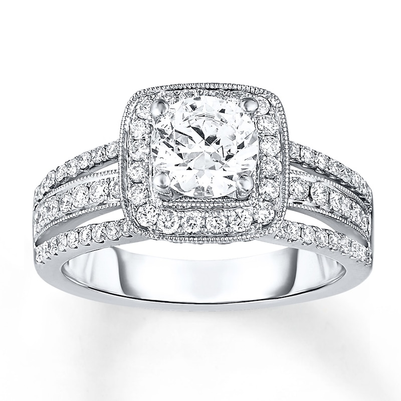 Diamond Engagement Ring 1-1/2 ct tw Round-cut 14K White Gold | Kay