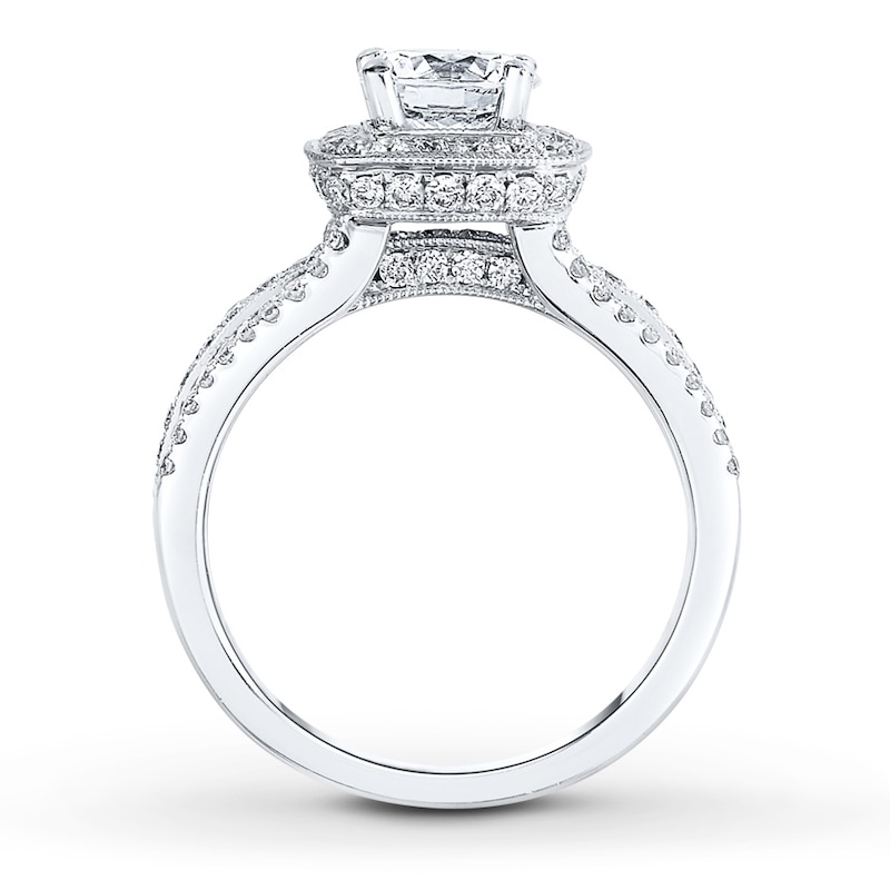 Main Image 2 of Diamond Engagement Ring 1-1/2 ct tw Round-cut 14K White Gold