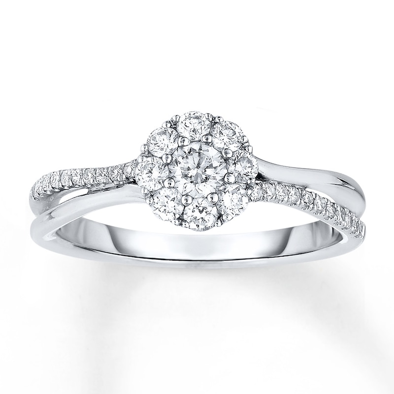 Main Image 1 of Diamond Engagement Ring 1/2 ct tw Round-Cut 14K White Gold