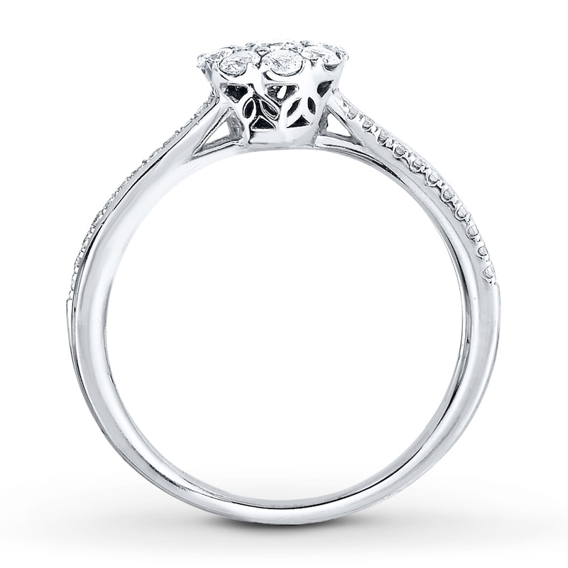 Main Image 2 of Diamond Engagement Ring 1/2 ct tw Round-Cut 14K White Gold