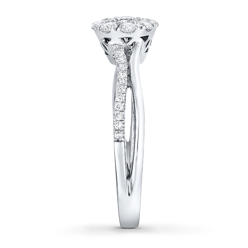 Main Image 3 of Diamond Engagement Ring 1/2 ct tw Round-Cut 14K White Gold