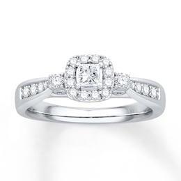 Now + Forever Engagement Ring 1/2 ct tw Diamonds 10K White Gold