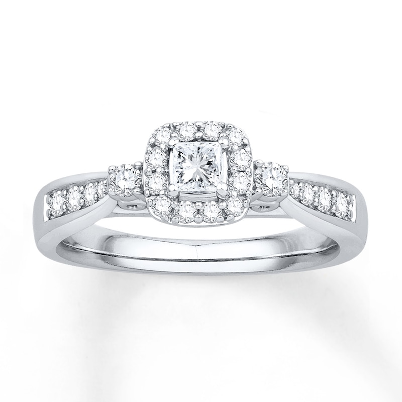 Main Image 1 of Engagement Ring 1/2 ct tw Diamonds 10K White Gold