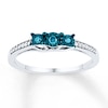 Thumbnail Image 1 of Blue Diamond Ring 1/6 ct tw Round-cut Sterling Silver