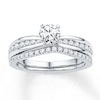 Thumbnail Image 1 of Diamond Bridal Set 7/8 ct tw Round-cut 14K White Gold