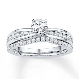 Diamond Bridal Set 7/8 ct tw Round-cut 14K White Gold