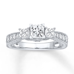 Memories Moments Magic 3-Stone Diamond Ring 1 ct tw Princess-cut 14K White Gold