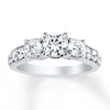 Thumbnail Image 1 of Memories Moments Magic 3-Stone Diamond Ring 1 ct tw Round-cut 14K White Gold