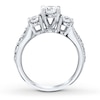 Thumbnail Image 1 of Memories Moments Magic 3-Stone Diamond Ring 1 ct tw Round-cut 14K White Gold