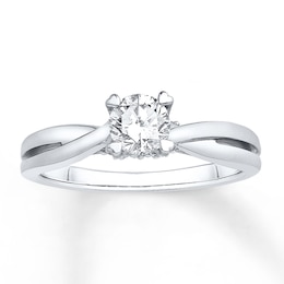 Now + Forever Diamond Engagement Ring 1/2 ct tw Round-cut 14K White Gold