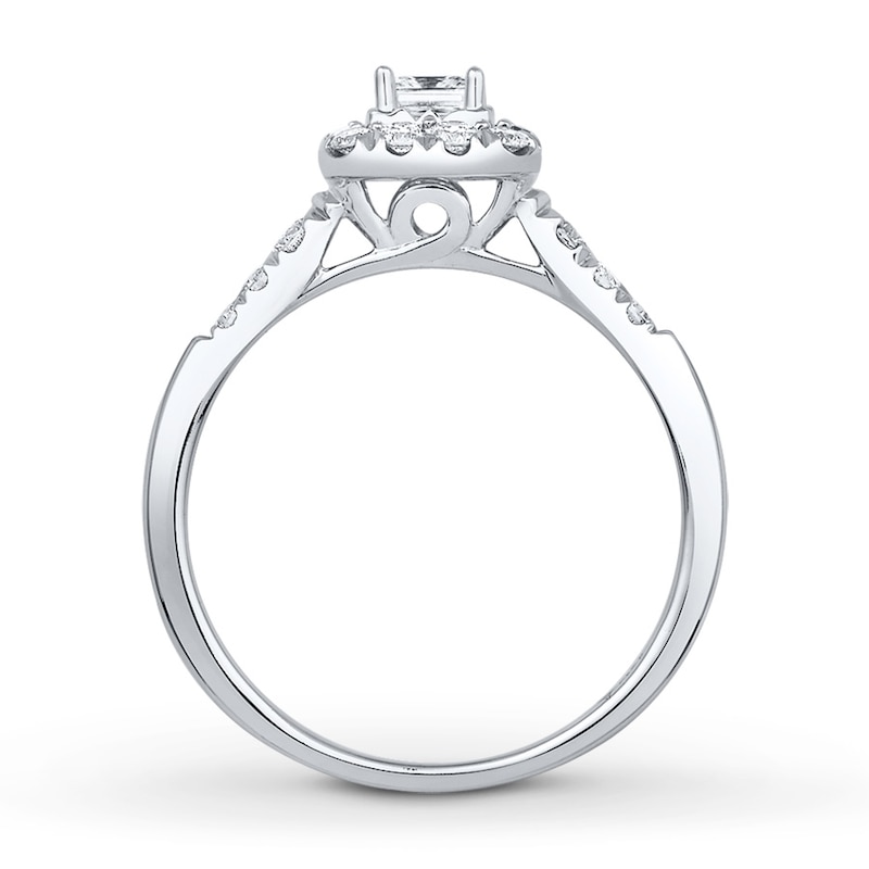 Main Image 2 of Diamond Bridal Set 5/8 ct tw Princess-cut 14K White Gold