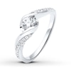 Thumbnail Image 4 of Diamond Engagement Ring 1/3 ct tw Round-cut 10K White Gold