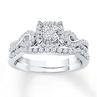 Diamond Bridal Set 1/2 ct tw Round-cut 14K White Gold | Kay