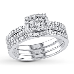 Diamond Bridal Set 1/4 ct tw Round-cut 10K White Gold