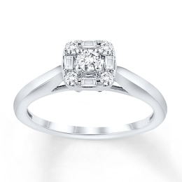 Now + Forever Diamond Engagement Ring 1/4 carat tw 10K White Gold