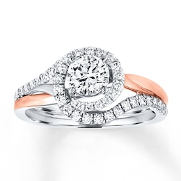 Now + Forever Diamond Engagement Ring 1 ct tw Round-cut 14K Two-Tone Gold