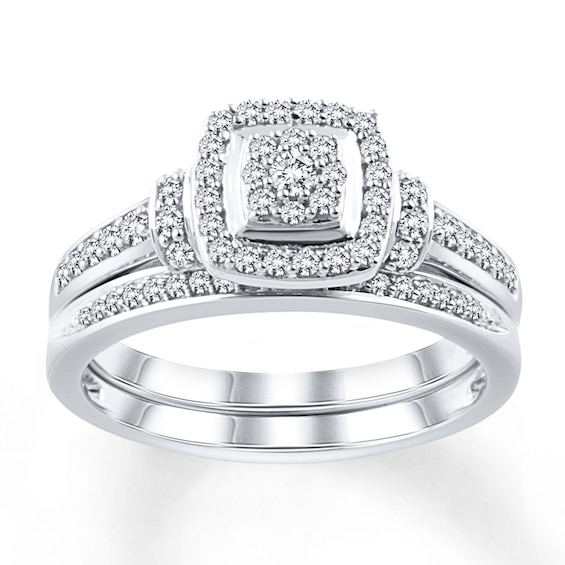 Diamond Bridal Set 1/2 ct tw Round-cut 10K White Gold | Kay