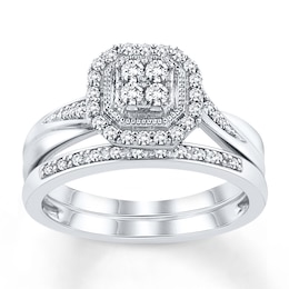 Now + Forever Diamond Bridal Set 1/3 ct tw Round-cut 10K White Gold