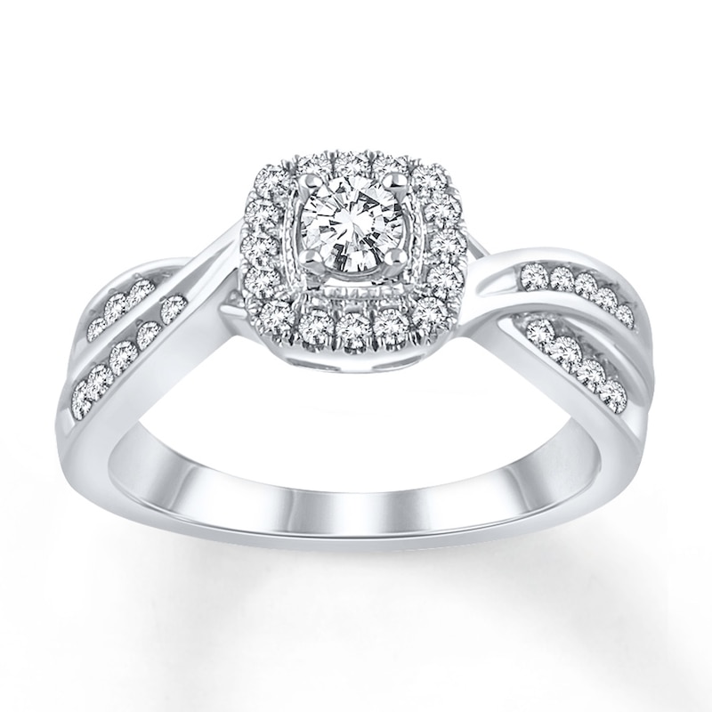 Main Image 1 of Now + Forever Diamond Engagement Ring 1/2 ct tw Round-cut 10K White Gold