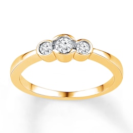 Now + Forever Three-Stone Ring 1/3 ct tw Diamonds 10K Yellow Gold