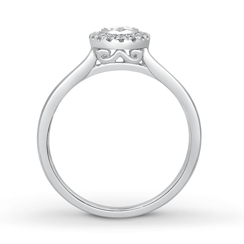 Main Image 2 of Diamond Engagement Ring 1/4 ct tw Round-cut 10K White Gold