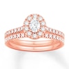 Thumbnail Image 1 of Diamond Bridal Set 5/8 ct tw Oval/Round 14K Rose Gold