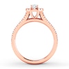 Thumbnail Image 2 of Diamond Bridal Set 5/8 ct tw Oval/Round 14K Rose Gold