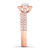 Thumbnail Image 3 of Diamond Bridal Set 5/8 ct tw Oval/Round 14K Rose Gold