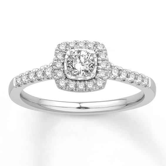 Diamond Engagement Ring 1/2 ct tw Round-cut 10K White Gold | Kay