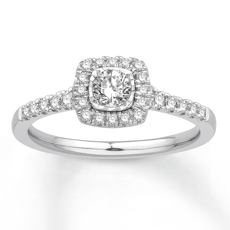 Main Image 1 of Diamond Engagement Ring 1/2 ct tw Round-cut 10K White Gold