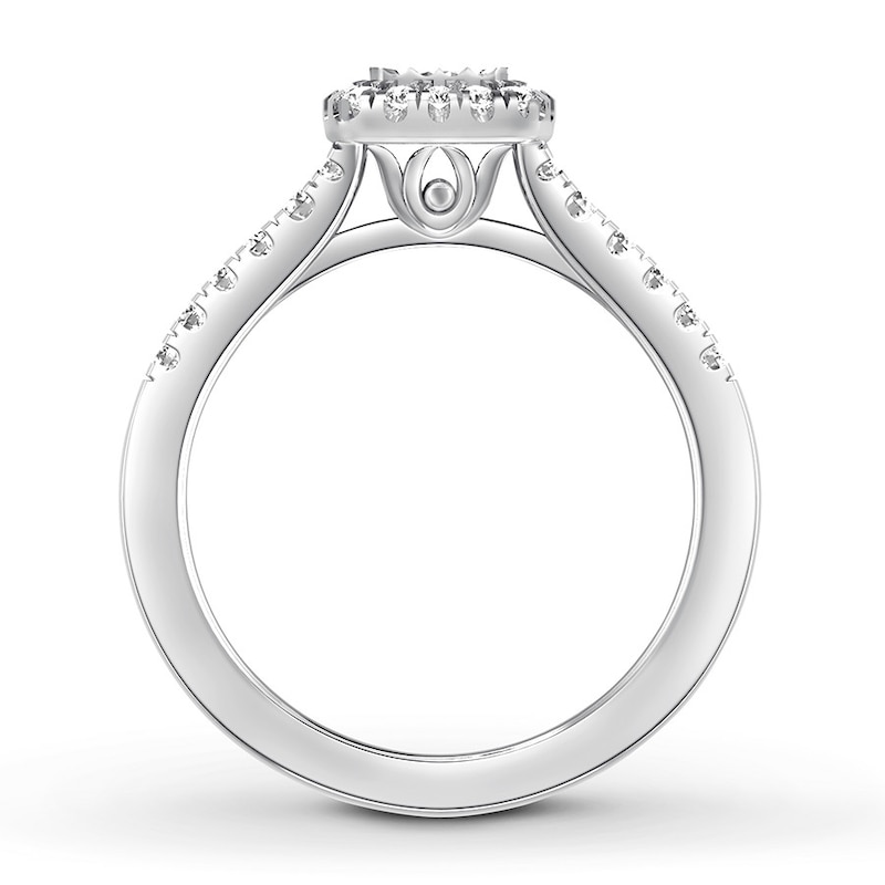 Main Image 2 of Diamond Engagement Ring 1/2 ct tw Round-cut 10K White Gold