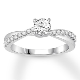 Now + Forever Diamond Engagement Ring 5/8 ct tw Round-cut 10K White Gold