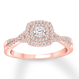 Diamond Engagement Ring 3/8 Carat tw 10K Rose Gold