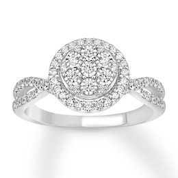 Now + Forever Diamond Engagement Ring 1/2 Carat tw 10K White Gold