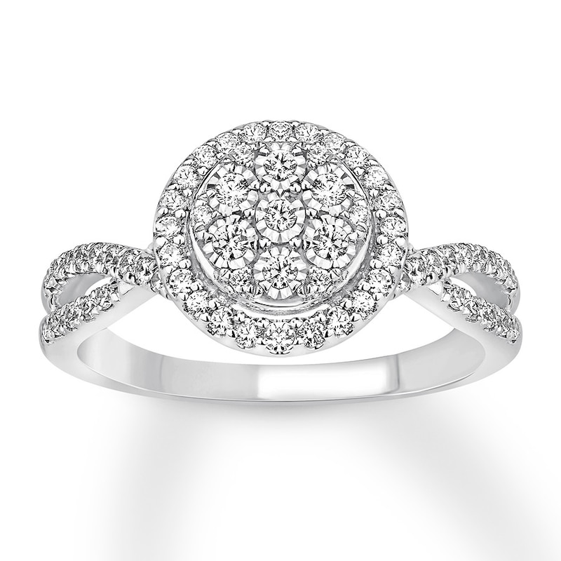 Main Image 1 of Diamond Engagement Ring 1/2 Carat tw 10K White Gold