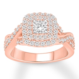 Diamond Engagement Ring 7/8 carat tw 14K Rose Gold