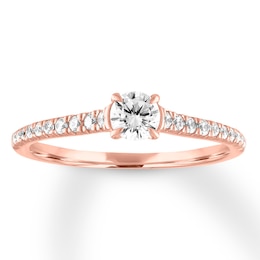 Now + Forever Diamond Engagement Ring 1/2 carat tw Round-cut 14K Rose Gold