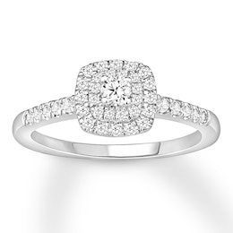 Diamond Engagement Ring 3/8 carat tw Round-cut 10K White Gold