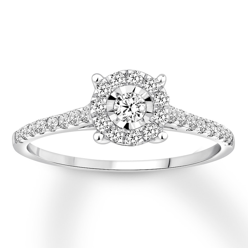 Diamond Engagement Ring 3/8 ct tw Round-cut 10K White Gold | Kay