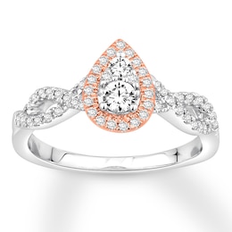 Diamond Engagement Ring 1/2 ct tw Round-cut 10K Two-Tone Gold